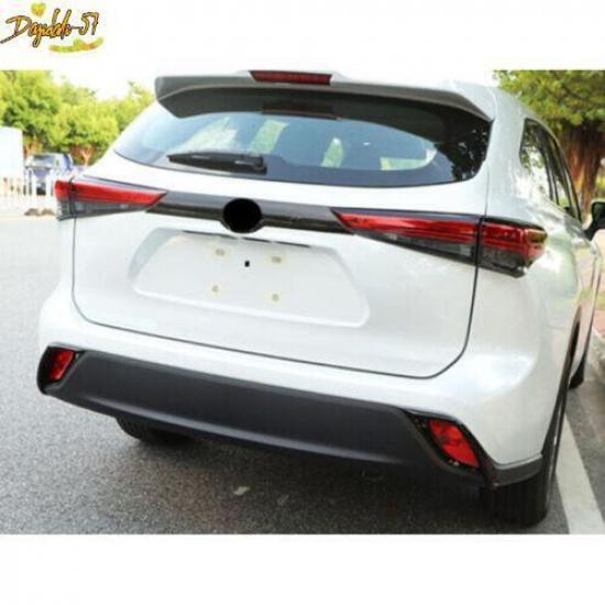 Gloss Black Rear Bumper Fog Light Lamp Cover Trim 2P For Toyota Highlander 20-23