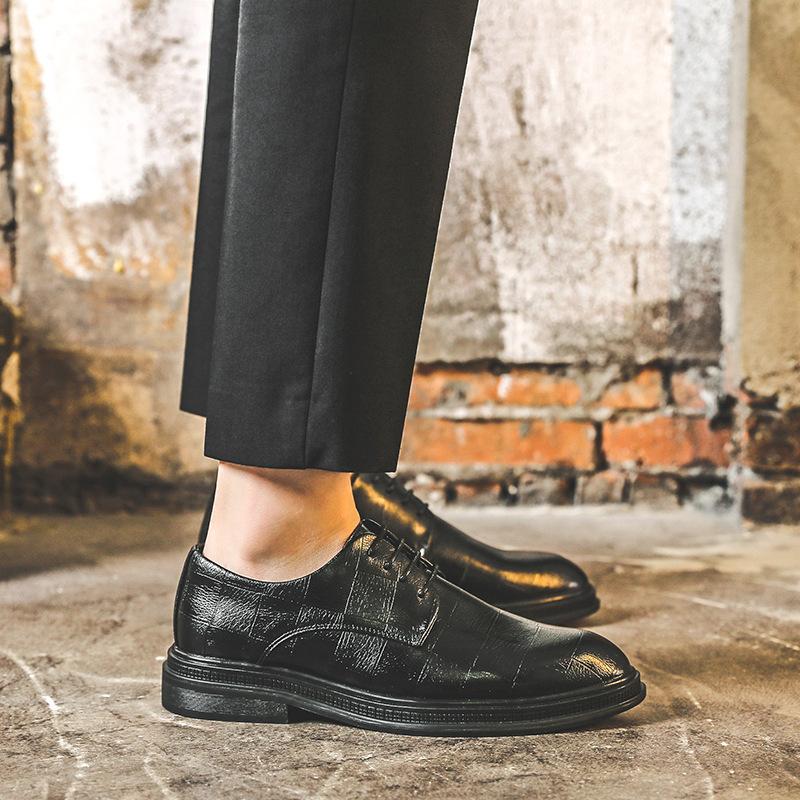 Весенняя повседневная обувь корейской версии, модные британские кожаные туфли для свадебного костюма, деловые кожаные туфли для жениха 19931-J