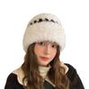Новая зимняя белая плюшевая вязаная шапка женская теплая утолщенная защита ушей шерстяная шапка универсальная шапка от холода