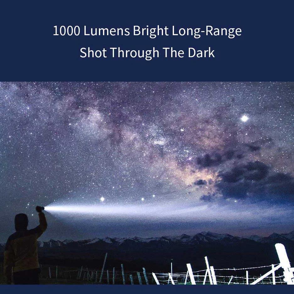 Xiaomi Фонарик NEXTOOL 6-в-1, 1000 лм, двойной светильник, масштабируемая сигнализация, USB-C, перезаряжаемый мобильный аккумулятор, электрический фонарик для кемпинга