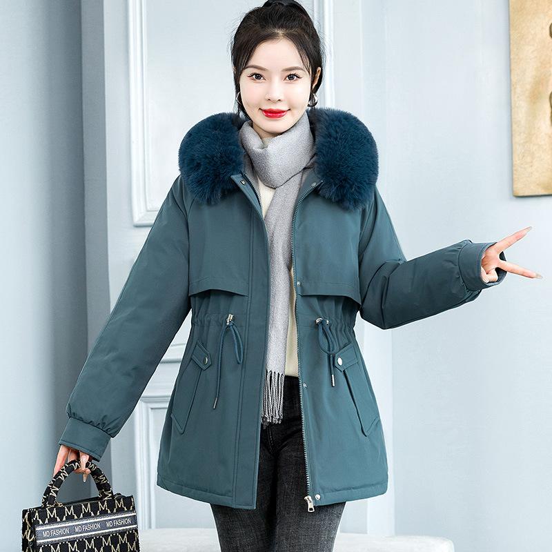 Send To Overcome The Long Waist Cotton Jacket Plus Velvet Cotton-padded Jacket Down Cotton Jacket Femal