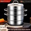 Трехъярусная пароварка из нержавеющей стали: Многофункциональный, большой вместимости для индукционных и газовых плит