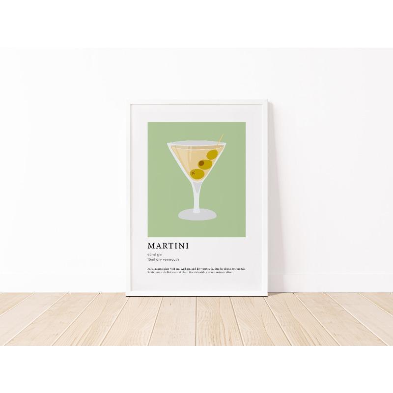 Modern Colorful Minimalist Alcohol Canvas Poster Cocktail Wall Art Aesthetic Drinks Print Kitchen Bar Living Room Decor