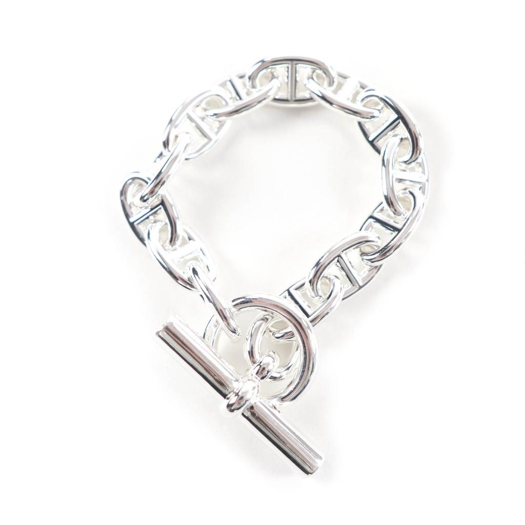 Excellent HERMES bracelet Chene Dunkle MM 13 frames Silver AG925 Women Used