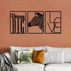 Набор из 3 предметов современного минималистичного настенного искусства из металла с животными и буквами | Стильное украшение для офиса и дома