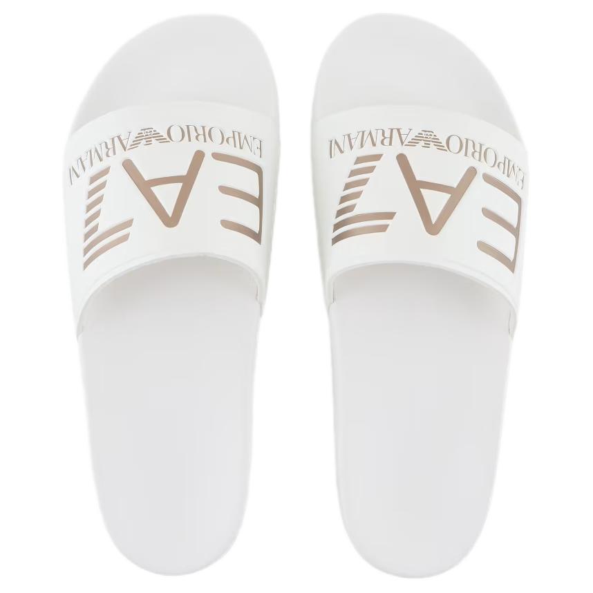 Emporio Armani EA7 Шлепанцы-сандалии без задника и пальцев, нескользящие, унисекс, белые 7X000108AF15118MZ095