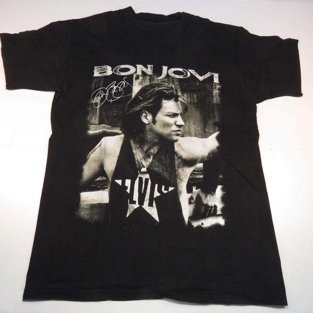 VINTAGE In Concert Jon Bon Jovi Shirt Short Sleeve Black Men S-234XL LI510 Unisex T-Shirt