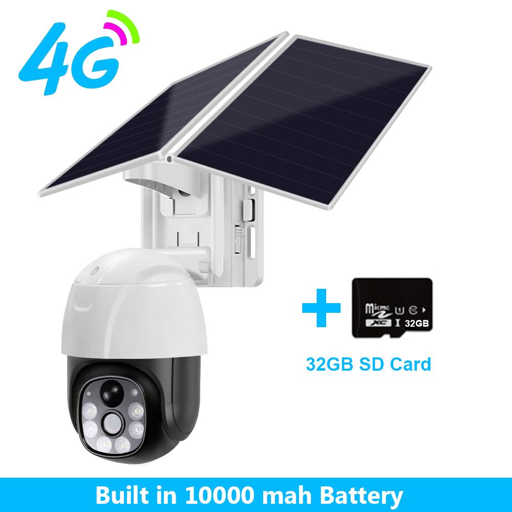 Солнечная камера, беспроводная Wi-Fi 4G, солнечная батарея, наружная охранная камера видеонаблюдения, умная домашняя PIR-камера видеонаблюдения