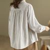 Рубашка в полоску из хлопка и льна с длинными рукавами, женская, свободная, весенняя, большого размера, блузка, свободная, женская
