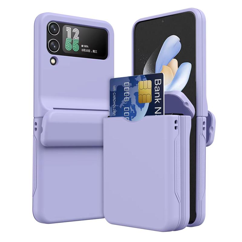 Luxury Folding Full Package Hinged Phone Case For Samsung Galaxy Z Flip 6 5 4 3 Insert Card Frosted Protective Case For Z Flip 7
