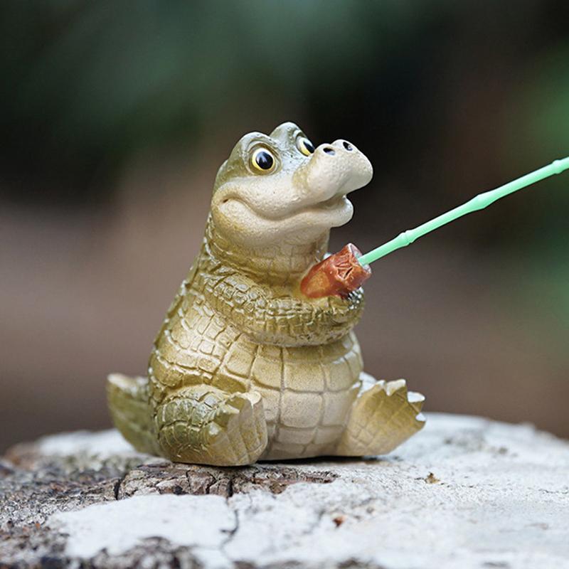 Mirthful Middle Finger Animal Figurine, Resin Frog Sculpture, Petite Décor for Office or Home Desk
