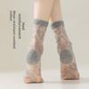 5 пар весенних и летних кружевных чулок Чулки средней длины для женщин Чулки с кристаллами Балетные ветрозащитные носки для женщин Весенние и летние носки