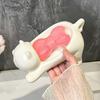 Drainage Cartoon Cat Soap Box for Home Bathroom, Creative, Luxurious, Cute Soap Box Storage Rack, Bathroom Accessory