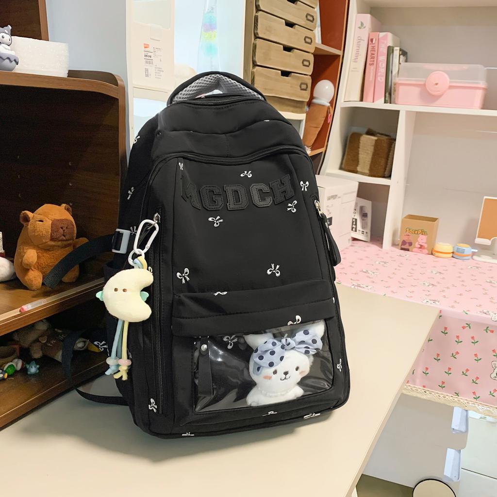 Schoolbag1011 New Korean Style School-Style Backpack for Girls' Middle and High School Large-Capacity School Bag Cute High-Value Lightweight Backpack