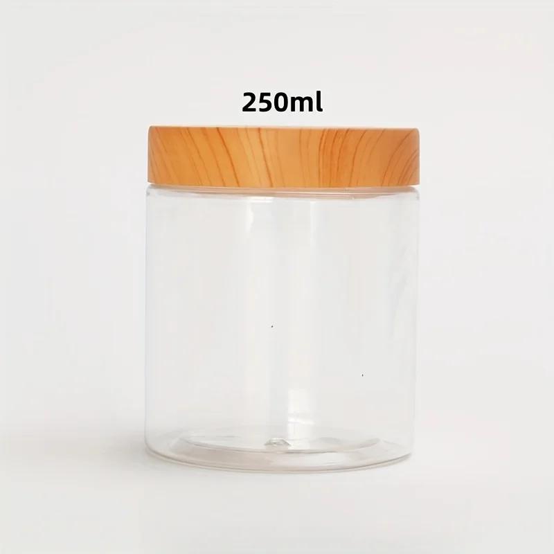1pc Bamboo Like Wide Mouth Transparent Jar, Separate Bottles of Face Cream/honey/lotion, Travel Accessories