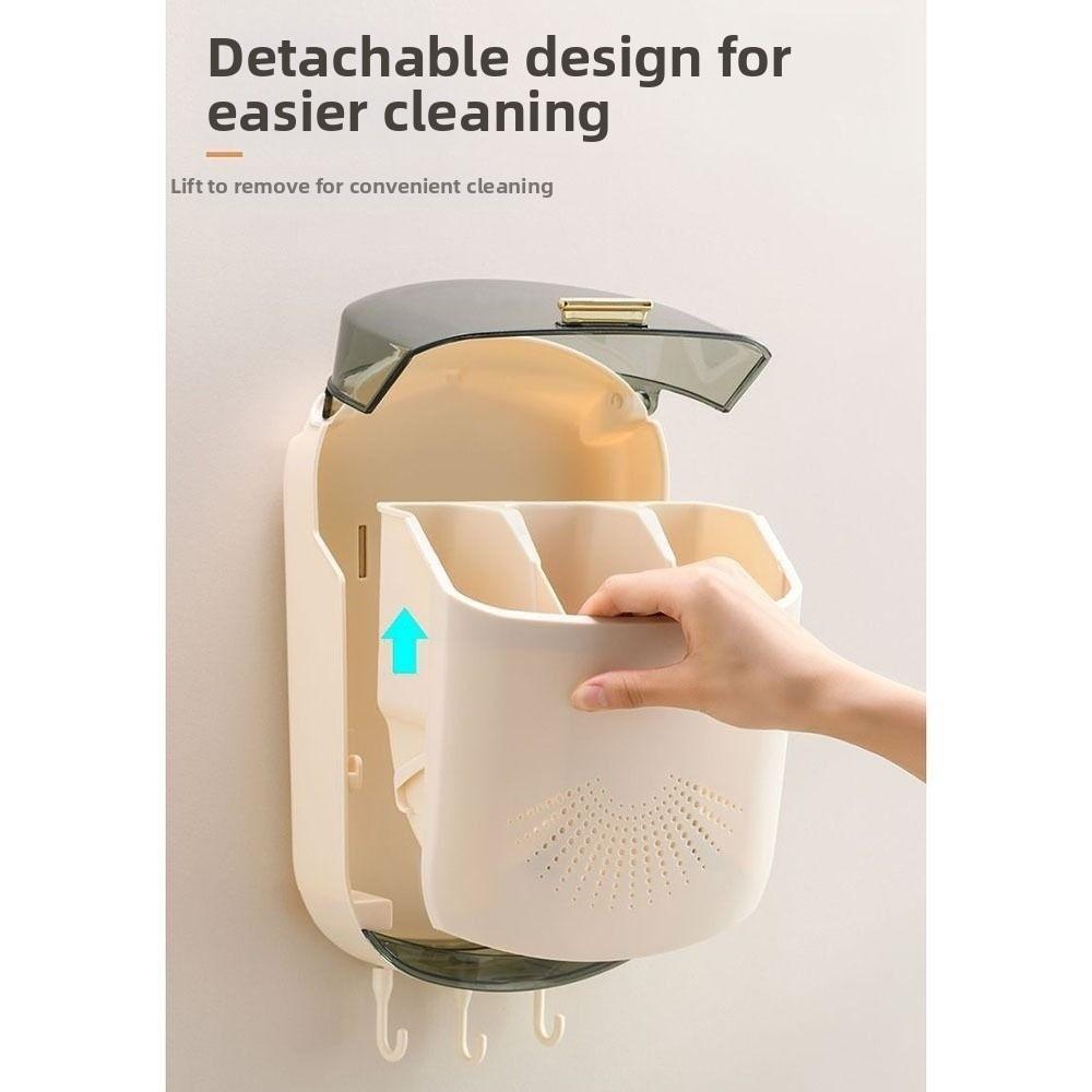 Dustproof Chopstick Rack Wall Mounted Cutlery Organizer Kitchen Storage Box Chopstick Holder Home