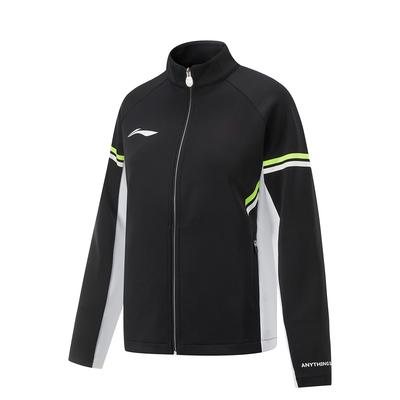 Женская куртка с длинным рукавом и воротником-стойкой для настольного тенниса Li Ning, черная AWDV274-1