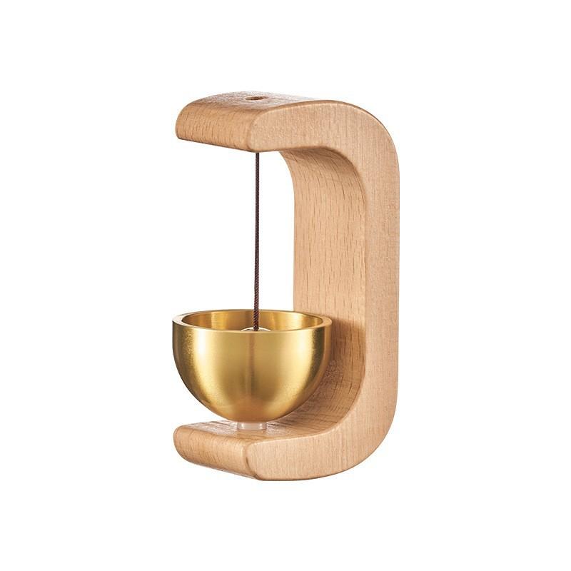 Door Suction Dopamine Wind Chime Magnetic Walnut Wooden Doorbell Fridge Magnet Small Gift Living Room Decoration
