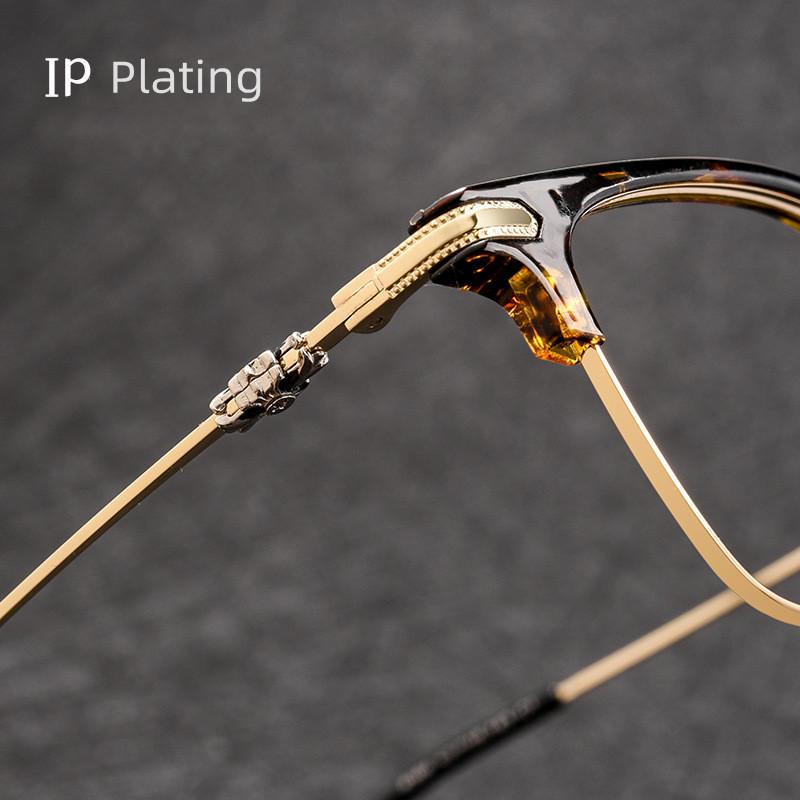 Vintage Square Titanium Alloy Glasses Half-Frame Brand Design Anti Blue Light Reading Glasses For Men Women Reader +1.75 2.5 3.0