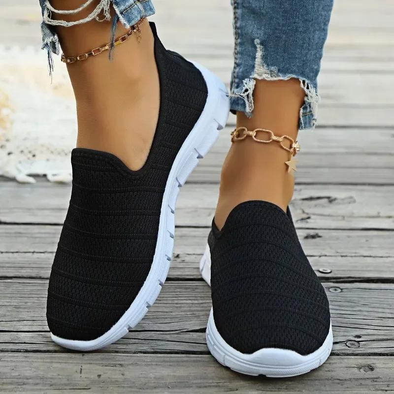 Fashion Women's Spring New Style Fashion Mesh Non-slip Thick Sole Women's Loafers Daily Leisure Outdoor Walking Ladies Sports Shoes