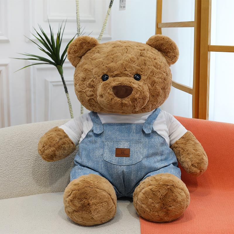 Парная одежда Плюшевая игрушка Мишка Тедди Джинсовый комбинезон Медведь Украшение для дома Кукла Искупления Города из видеоигры