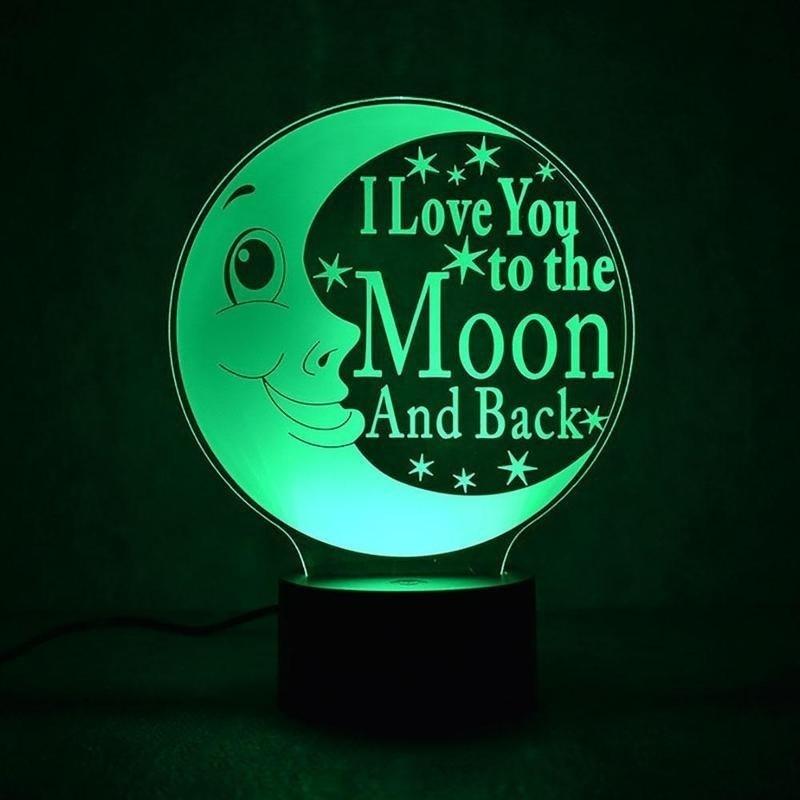 Новый светодиодный 7 цветов, меняющий 3D ночник, настольный USB-лампа, акриловый лунный ночной дизайн