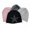 Женская осенне-зимняя вязаная теплая шерстяная шапка со звездами - двухслойный дышащий дизайн пуловера