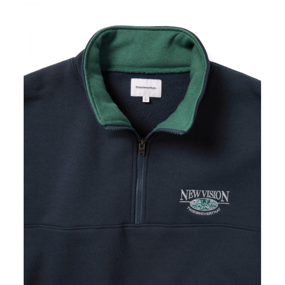 Это никогда не тот Толстовка с застежкой-молнией на половину длины Темно-синяя