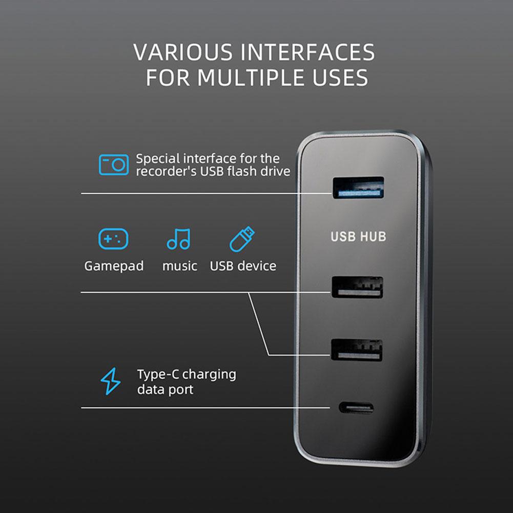 Быстрое зарядное устройство Расширение Подходит для Tesla Y Перчаточный ящик HUB Док-конвертер Концентратор Автомобильное зарядное устройство Конвертер Концентратор