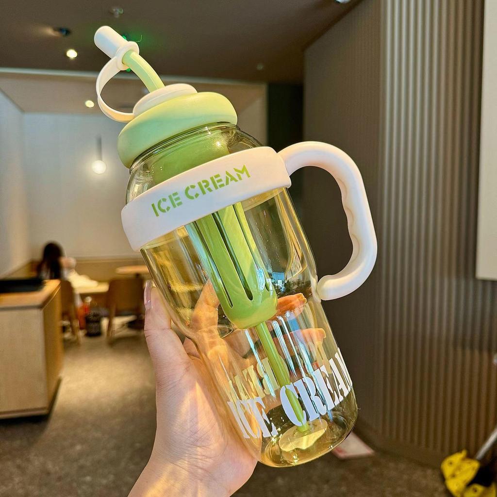 2026 Summer Ice Buster Plastic Straw Cup - Large Capacity, Stylish Design
