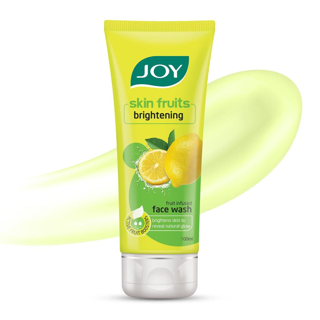 JOY Skin Fruits Lemon Brightening Face Wash 100ml Pack of 1 with Vitamin C for Glowing and Smooth Skin