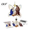Religious Craft Kits for Adults Christian Suncatcher DIY Kit, Stained Glass Style Sun Catcher, Celebration Keepsakes Iridescent Hanging Ornament