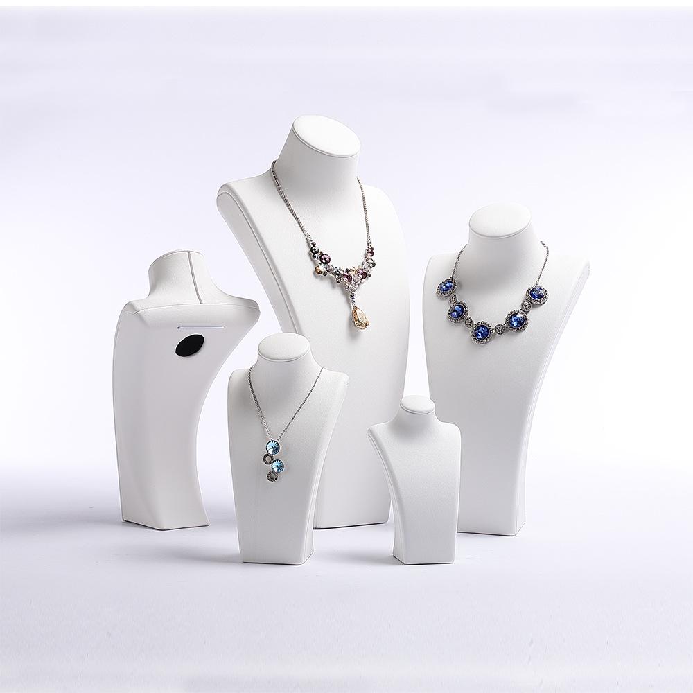 Blue Mannequin Neck Display Stand for Jewelry and Pendant Storage