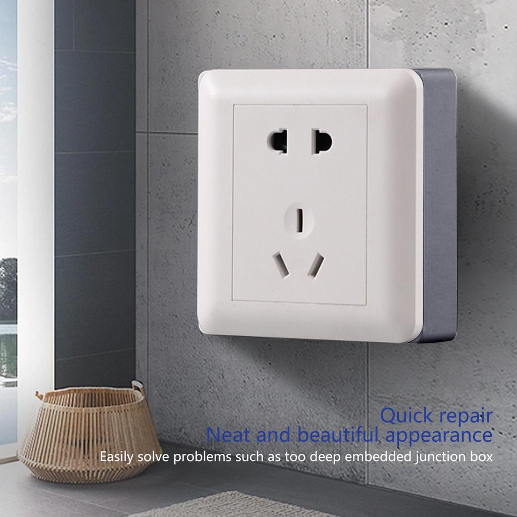 2Pcs Black Plastic Light Switches Cover Plates Self Adhesive Square Shape Wall Switches Stickers for Home Decoration