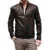 Men's Genuine Lambskin Brown Leather Jacket Stylish Motorcycle Bomber Biker Outerwear MJ 82