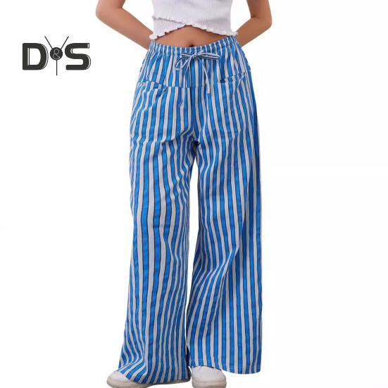 Женские длинные брюки с низкой посадкой, эластичной талией, регулируемыми шнурками, повседневными брюками с карманами, свободными широкими брюками