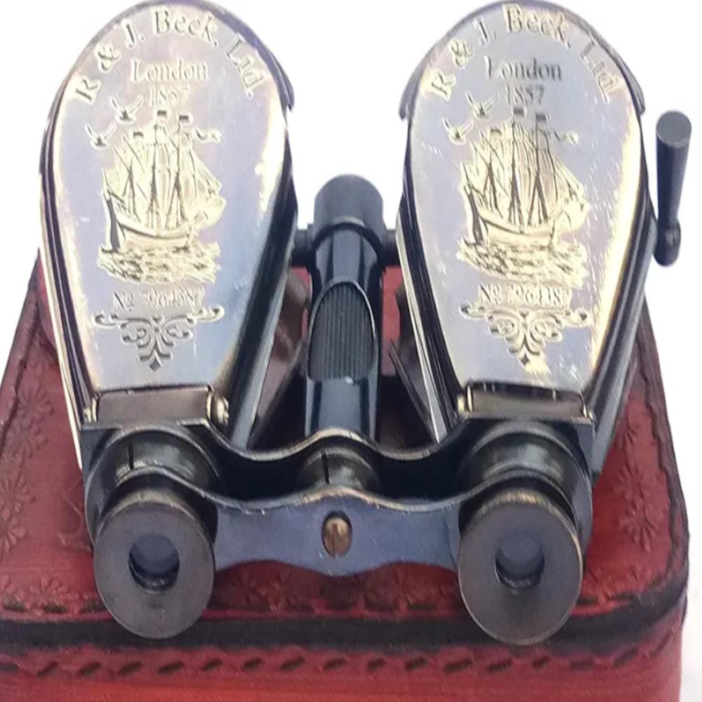 Старинный латунный морской подзорный бинокль – 10,16 см, черный, ручная реплика