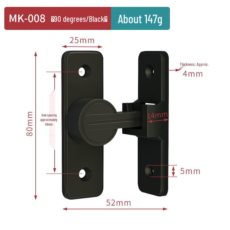 Светящийся замок-защелка для двери ванной комнаты без сверления