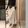 Retro Work Dress Skirt for Women In Summer New High-waisted A-line Quick-drying Skirt with Small Slit Hip-packing Long Skirt