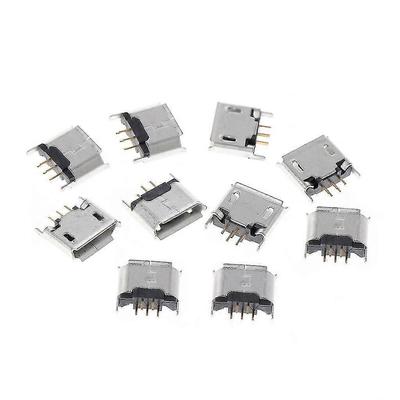 10 шт. гнездо Micro USB типа B, 180 градусов, 5-контактное гнездо для пайки SMD SMT