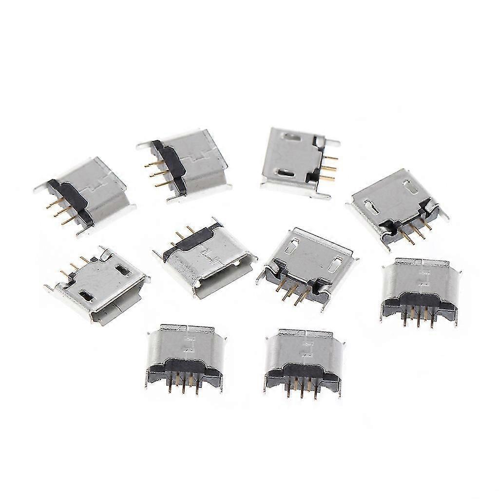 10 шт. гнездо Micro USB типа B, 180 градусов, 5-контактное гнездо для пайки SMD SMT