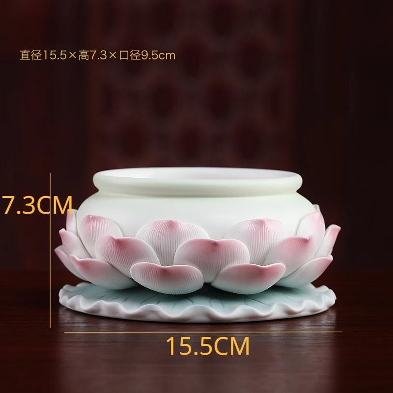 Новая китайская креативная керамическая благовонная печь в форме лотоса для буддийского дома, родового зала и буддийской утвари фэн-шуй