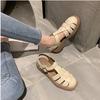 Soft Bottom Baotou Chunky Heel Thick Bottom Retro Fashion Roman Woven Sandals Women
