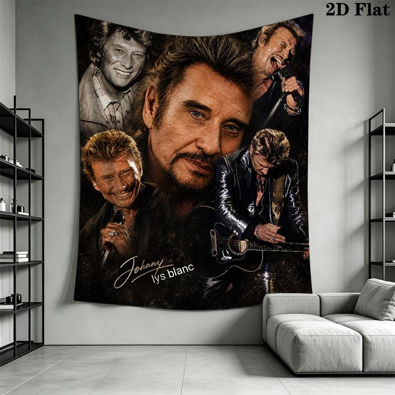 Johnny Hallyday Legend Tapestry Wallmounted Background Cloth Homestay Soft Decoration Tapestry Wall Decoration Wall Covering Decoration