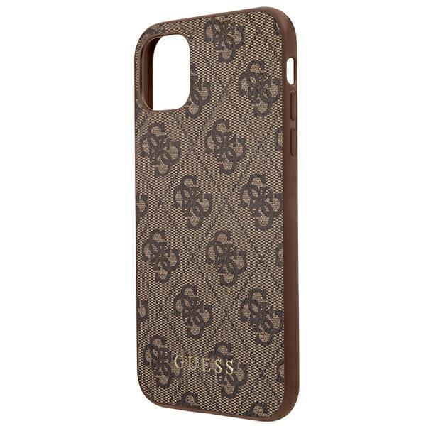 Guess Guhcn61G4Gfbr Iphone 11 / Xr 6,1Brown/Brązowy Twarde Etui 4G Metalowe Złote Logo