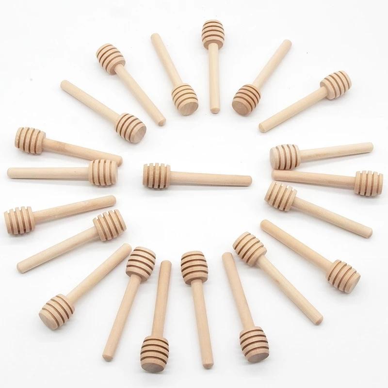 8/10/16Cm Long Handle Wood Honey Spoon Mixing Sticks Dipper Honey Extractor For Honey Jar Coffee Supplies Kitchen Tools