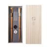 Wakasa Lacquer Chopsticks and Mino Ware Chopstick Rest Set In a Wooden Hare To Ke and Checkered White and X 3cm X Pair of Chopsticks and Chopstick