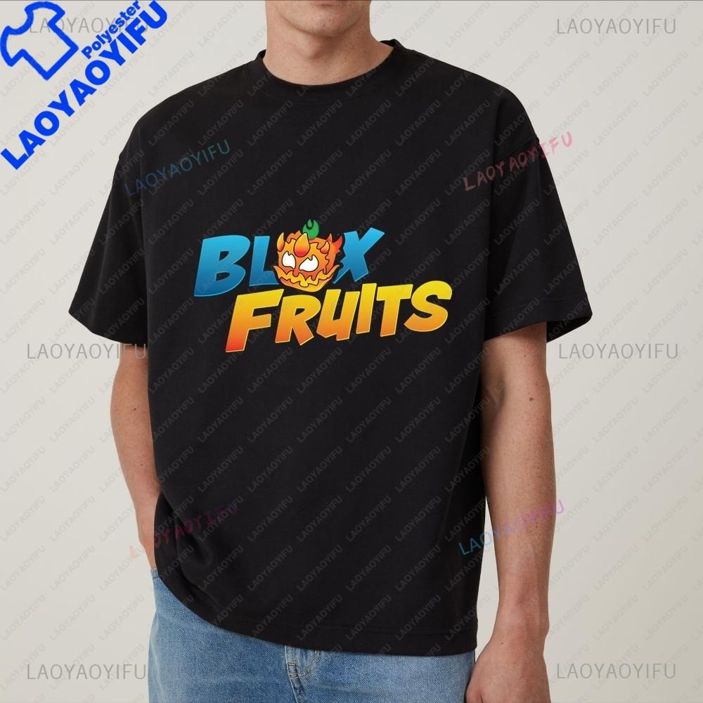 Игра Blox Fruits Летний Тренд Y2K Харадзюку Футболка с коротким рукавом Унисекс и Унисекс Универсальная Футболка с рисунком Большая Футболка