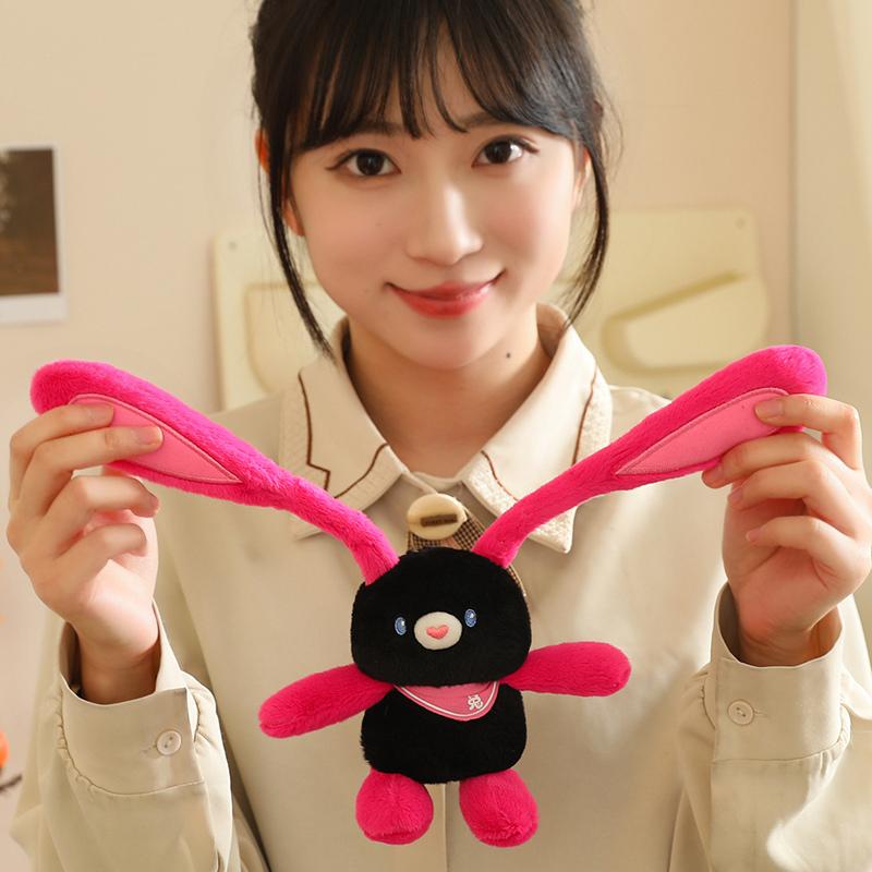 Мягкая игрушка кролик, плюшевый брелок из меха кролика, мягкие милые аксессуары, брелок для ключей, подарок для женщин, девочек, детей, украшение для автомобиля