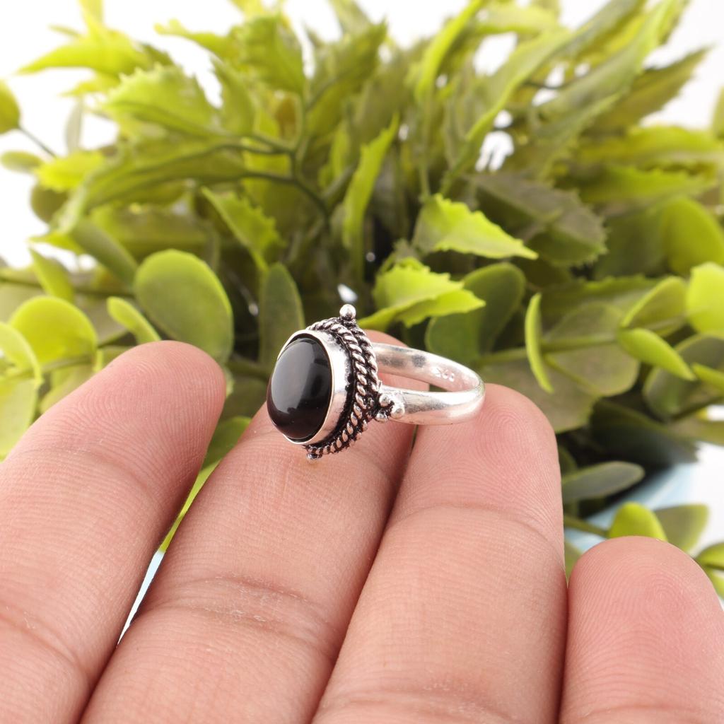 Black Tourmaline Gemstone 925 Sterling Silver Jewelry Handmade Ring For Occasion RR-9-33
